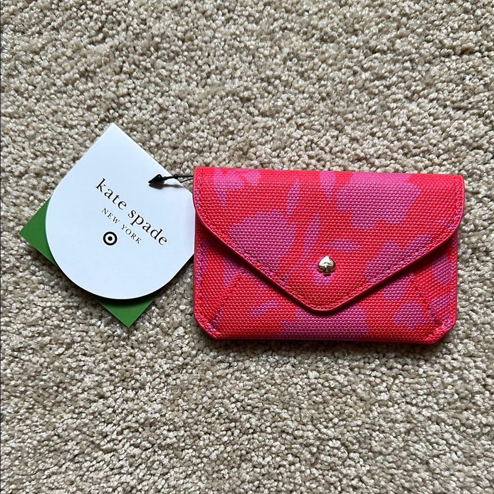 Kate Spade x Target Pink and Red Floral Card Case